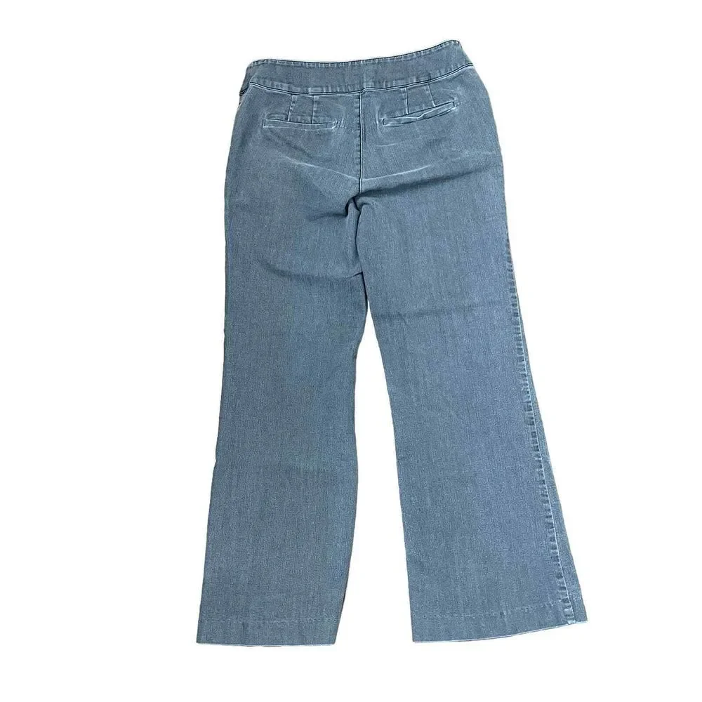 Chico's Crop Jeans Size 0.5 Regular Gray‎ Bootcut Stretch Blend Womens 30X28
